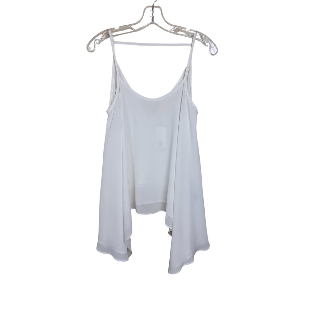 NWT Izzy & Lola Shark Bite Hem Blouse Top Spaghetti Strap Scoop Neck Small
